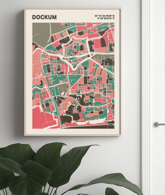Plattegrond poster Licht Dockum mozaiek stl 02 4 | Funky Fellow