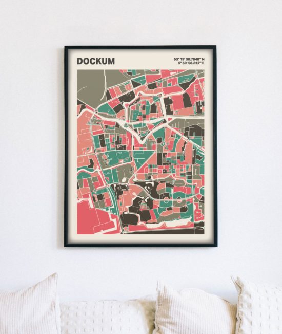 Plattegrond poster Licht Dockum mozaiek stl 02 5 | Funky Fellow