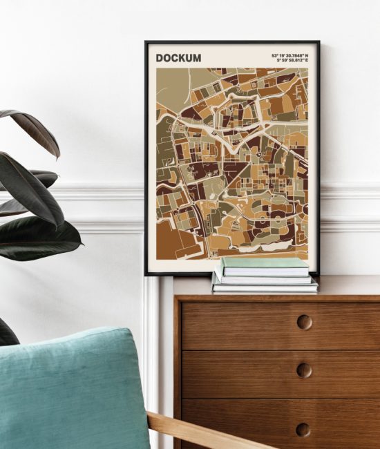 Plattegrond poster Licht Dockum mozaiek stl 03 2 | Funky Fellow