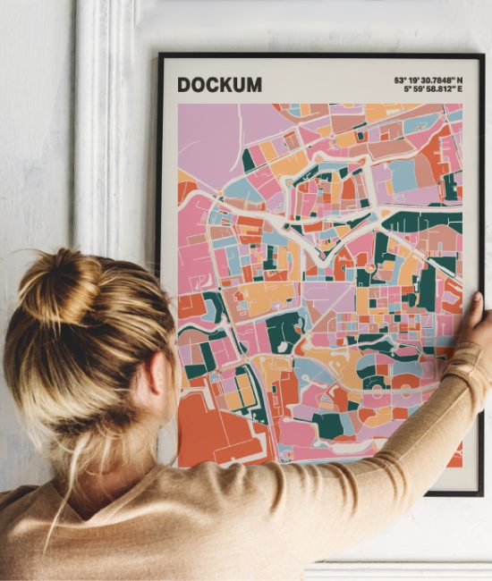 Plattegrond poster Licht Dockum mozaiek stl 04 1 | Funky Fellow