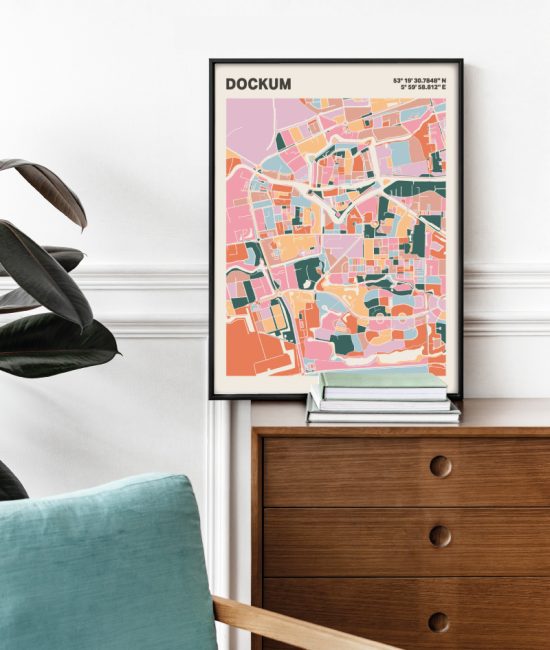 Plattegrond poster Licht Dockum mozaiek stl 04 2 | Funky Fellow