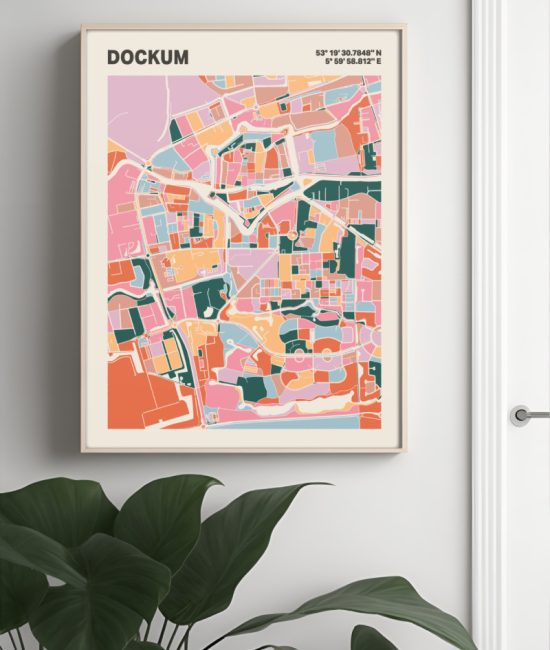 Plattegrond poster Licht Dockum mozaiek stl 04 4 | Funky Fellow