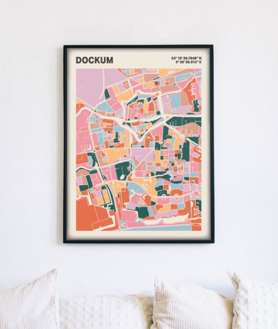 Plattegrond poster Licht Dockum mozaiek stl 04 5 | Funky Fellow