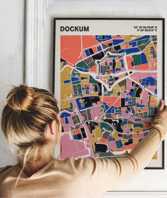 Plattegrond poster Licht Dockum mozaiek stl 05 1 | Funky Fellow