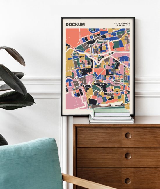 Plattegrond poster Licht Dockum mozaiek stl 05 2 | Funky Fellow