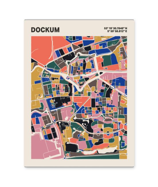 Plattegrond poster Licht Dockum mozaiek stl 05 3 | Funky Fellow