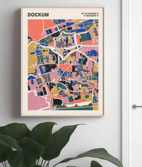 Plattegrond poster Licht Dockum mozaiek stl 05 4 | Funky Fellow