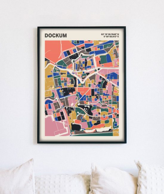 Plattegrond poster Licht Dockum mozaiek stl 05 5 | Funky Fellow