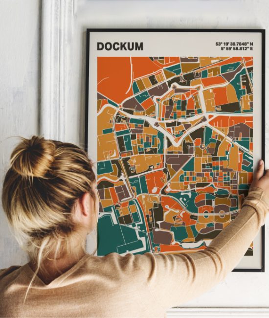 Plattegrond poster Licht Dockum mozaiek stl 06 1 | Funky Fellow