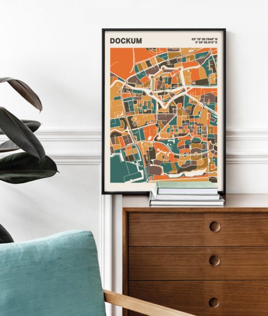 Plattegrond poster Licht Dockum mozaiek stl 06 2 | Funky Fellow