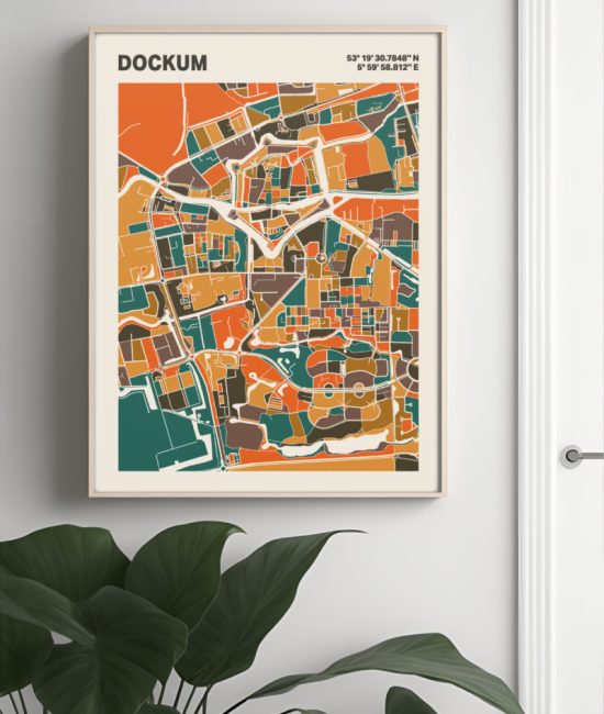 Plattegrond poster Licht Dockum mozaiek stl 06 4 | Funky Fellow