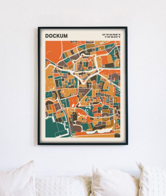 Plattegrond poster Licht Dockum mozaiek stl 06 5 | Funky Fellow