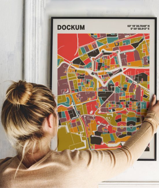 Plattegrond poster Licht Dockum mozaiek stl 07 1 | Funky Fellow