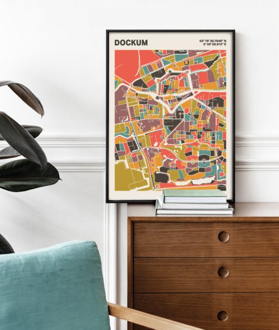 Plattegrond poster Licht Dockum mozaiek stl 07 2 | Funky Fellow