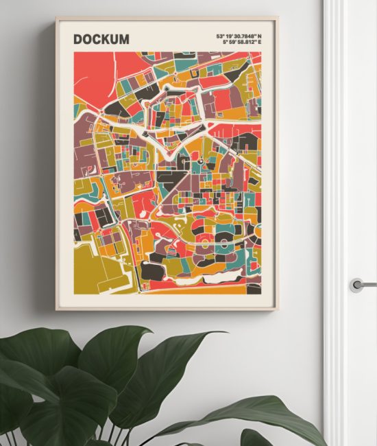 Plattegrond poster Licht Dockum mozaiek stl 07 4 | Funky Fellow