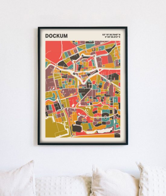 Plattegrond poster Licht Dockum mozaiek stl 07 5 | Funky Fellow