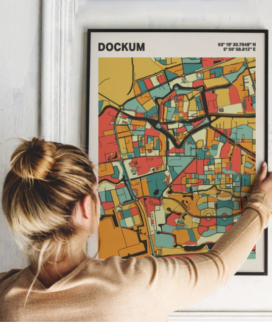 Plattegrond poster Licht Dockum mozaiek stl 08 1 | Funky Fellow