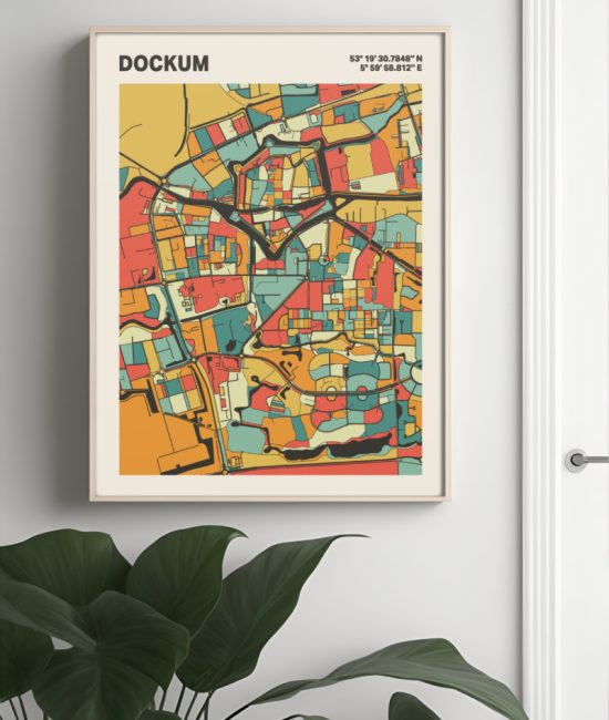 Plattegrond poster Licht Dockum mozaiek stl 08 4 | Funky Fellow