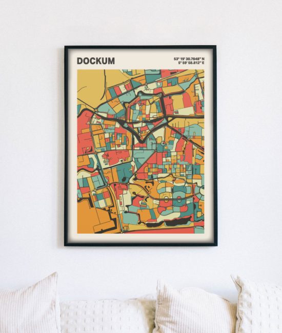 Plattegrond poster Licht Dockum mozaiek stl 08 5 | Funky Fellow