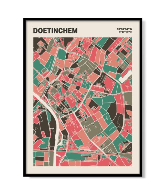 Plattegrond poster Licht Doetinchem mozaiek stl 02 mockup lijst 05 | Funky Fellow