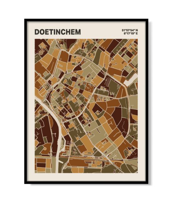 Plattegrond poster Licht Doetinchem mozaiek stl 03 mockup lijst 05 | Funky Fellow