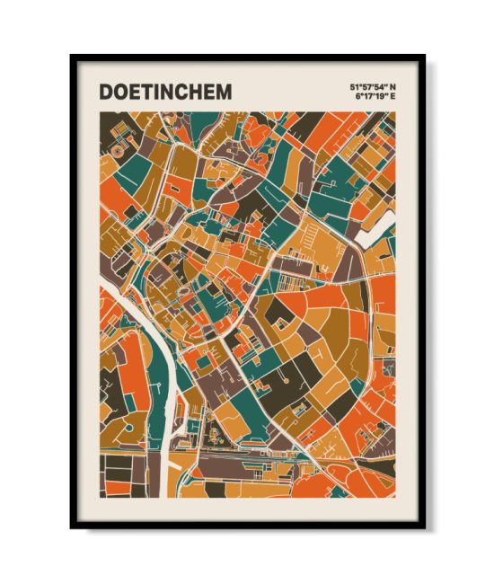 Plattegrond poster Licht Doetinchem mozaiek stl 06 mockup lijst 05 | Funky Fellow