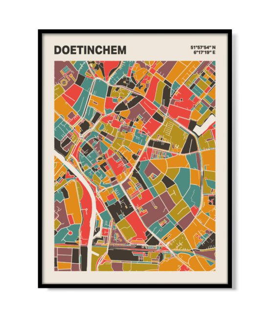 Plattegrond poster Licht Doetinchem mozaiek stl 07 mockup lijst 05 | Funky Fellow