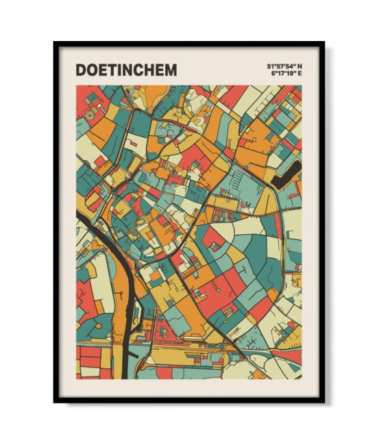 Plattegrond poster Licht Doetinchem mozaiek stl 08 mockup lijst 05 | Funky Fellow