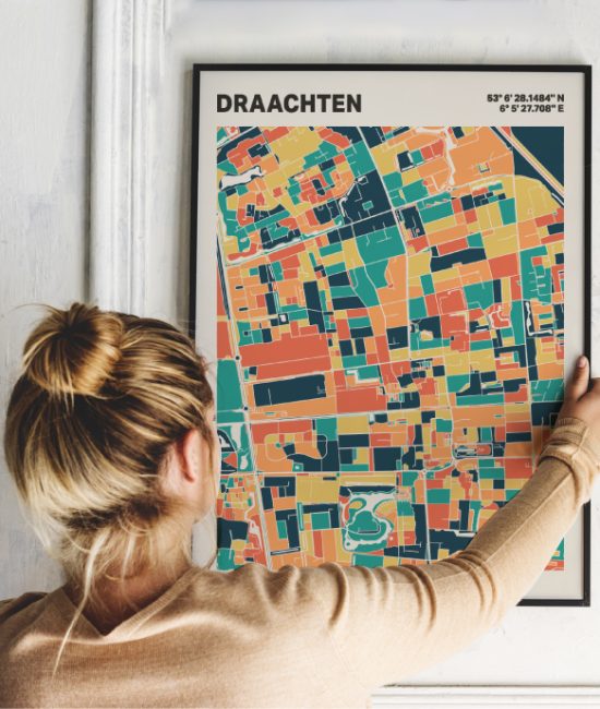 Plattegrond poster Licht Draachten mozaiek stl 01 1 | Funky Fellow