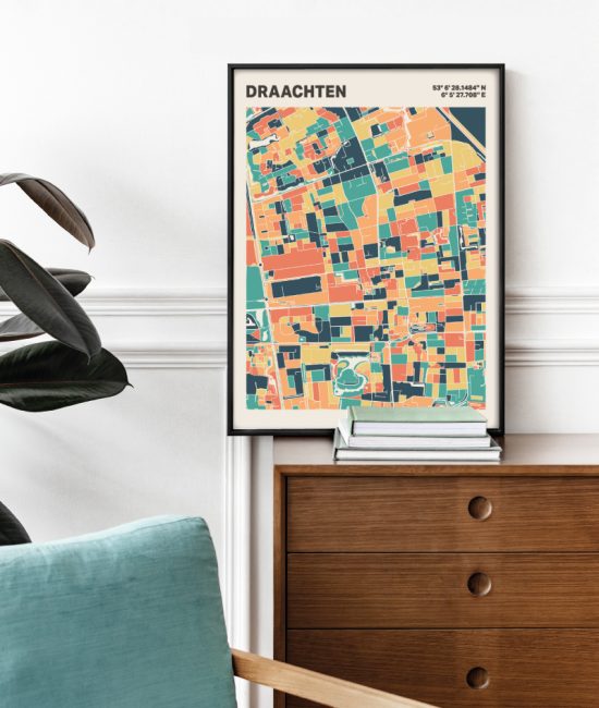 Plattegrond poster Licht Draachten mozaiek stl 01 2 | Funky Fellow