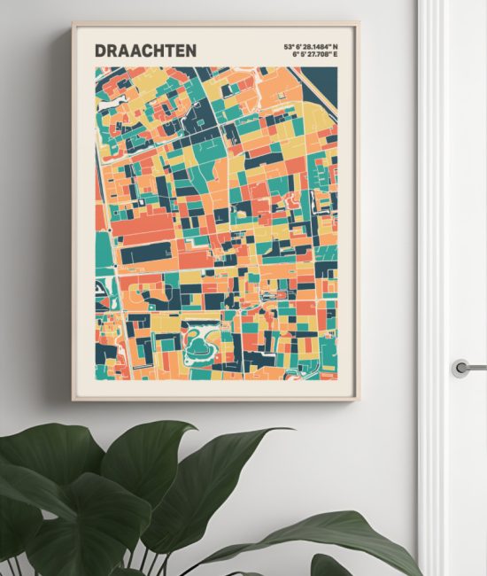 Plattegrond poster Licht Draachten mozaiek stl 01 4 | Funky Fellow