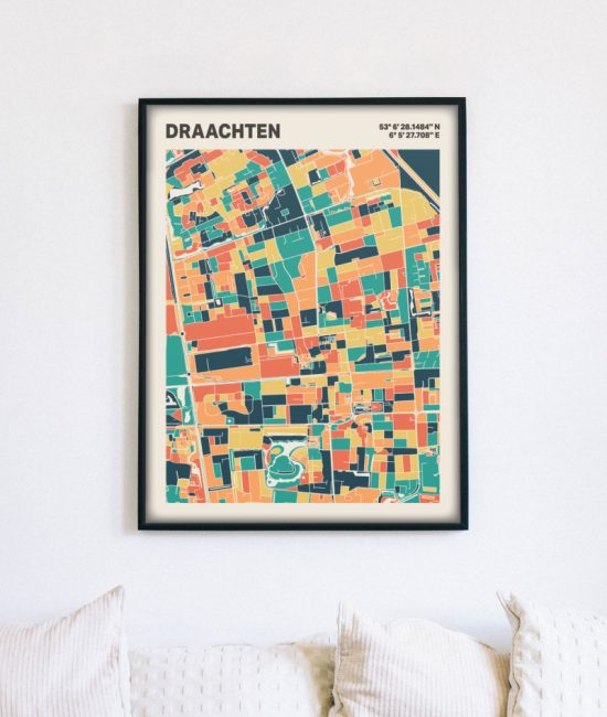 Plattegrond poster Licht Draachten mozaiek stl 01 5 | Funky Fellow