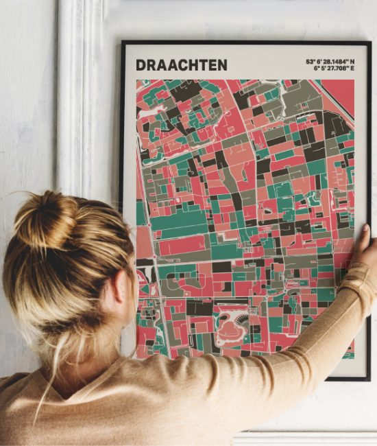 Plattegrond poster Licht Draachten mozaiek stl 02 1 | Funky Fellow