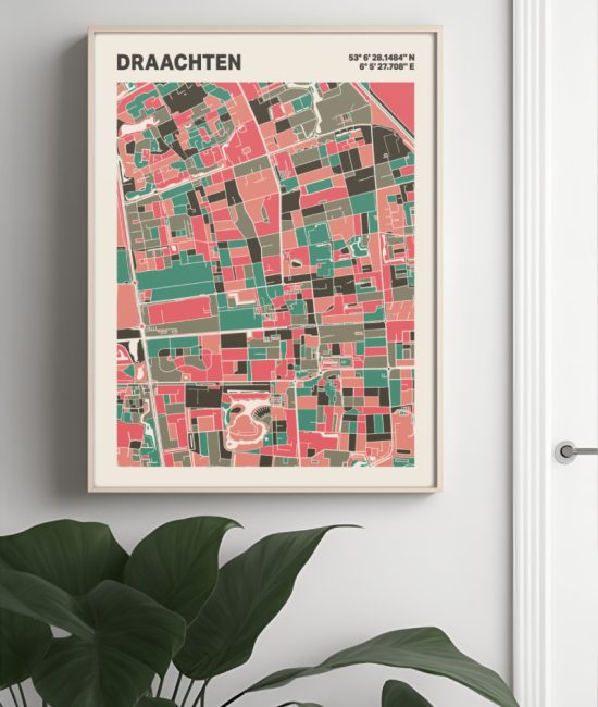 Plattegrond poster Licht Draachten mozaiek stl 02 4 | Funky Fellow