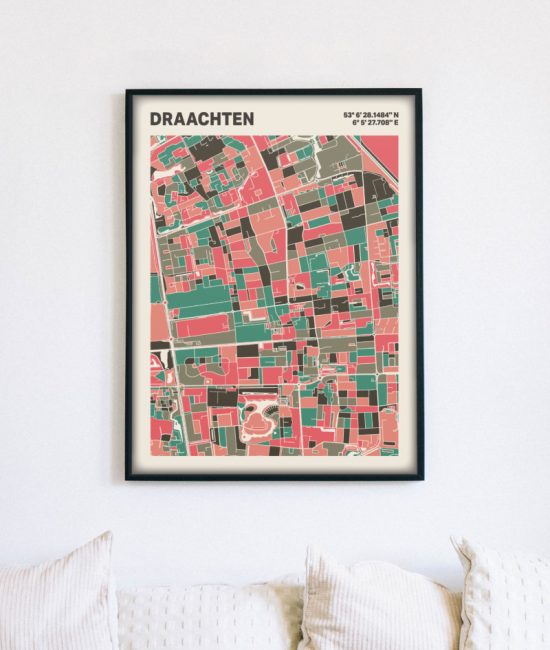 Plattegrond poster Licht Draachten mozaiek stl 02 5 | Funky Fellow