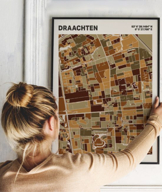 Plattegrond poster Licht Draachten mozaiek stl 03 1 | Funky Fellow