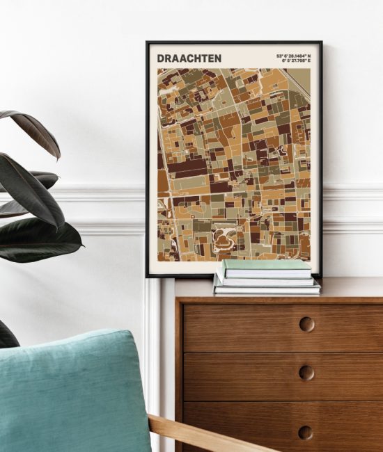 Plattegrond poster Licht Draachten mozaiek stl 03 2 | Funky Fellow