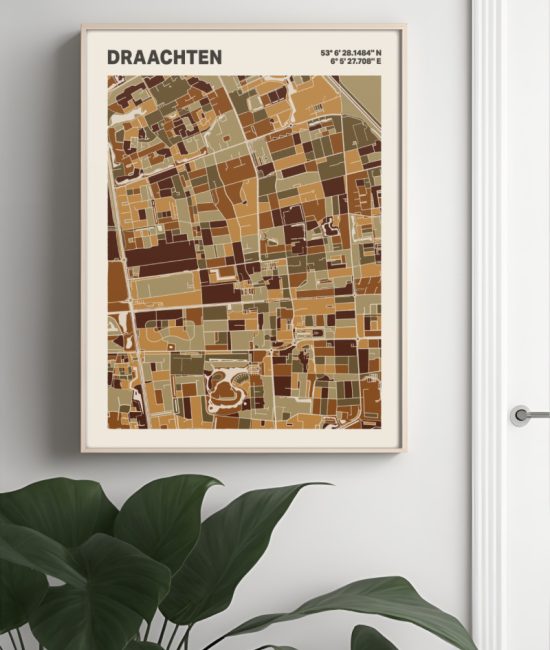 Plattegrond poster Licht Draachten mozaiek stl 03 4 | Funky Fellow