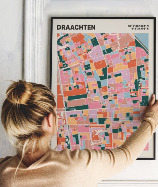 Plattegrond poster Licht Draachten mozaiek stl 04 1 | Funky Fellow