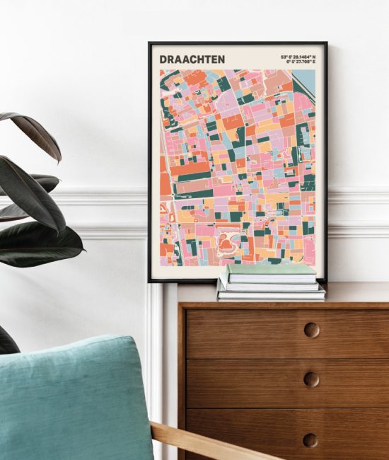 Plattegrond poster Licht Draachten mozaiek stl 04 2 | Funky Fellow