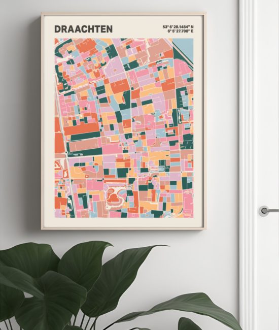Plattegrond poster Licht Draachten mozaiek stl 04 4 | Funky Fellow