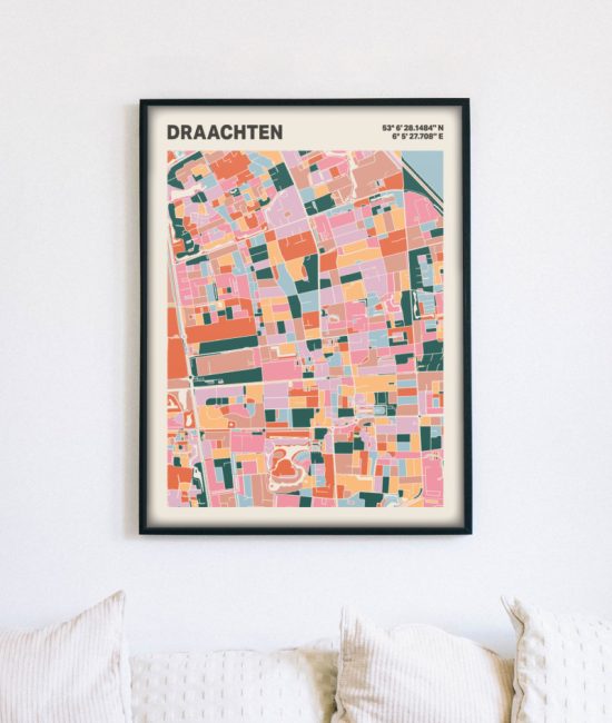 Plattegrond poster Licht Draachten mozaiek stl 04 | Funky Fellow