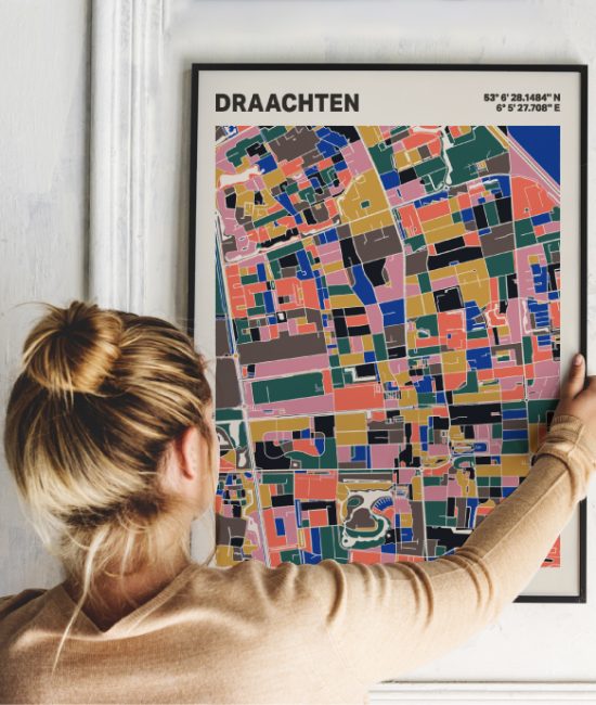 Plattegrond poster Licht Draachten mozaiek stl 05 1 | Funky Fellow