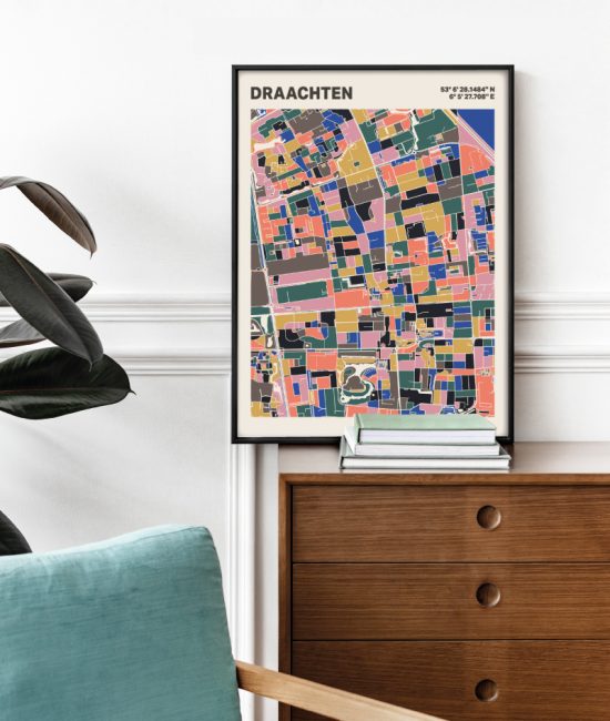 Plattegrond poster Licht Draachten mozaiek stl 05 2 | Funky Fellow