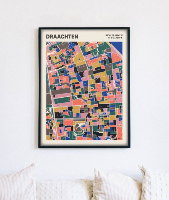Plattegrond poster Licht Draachten mozaiek stl 05 5 | Funky Fellow