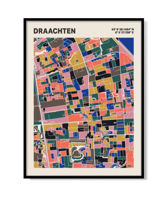 Plattegrond poster Licht Draachten mozaiek stl 05 6 | Funky Fellow