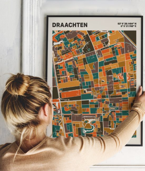 Plattegrond poster Licht Draachten mozaiek stl 06 1 | Funky Fellow