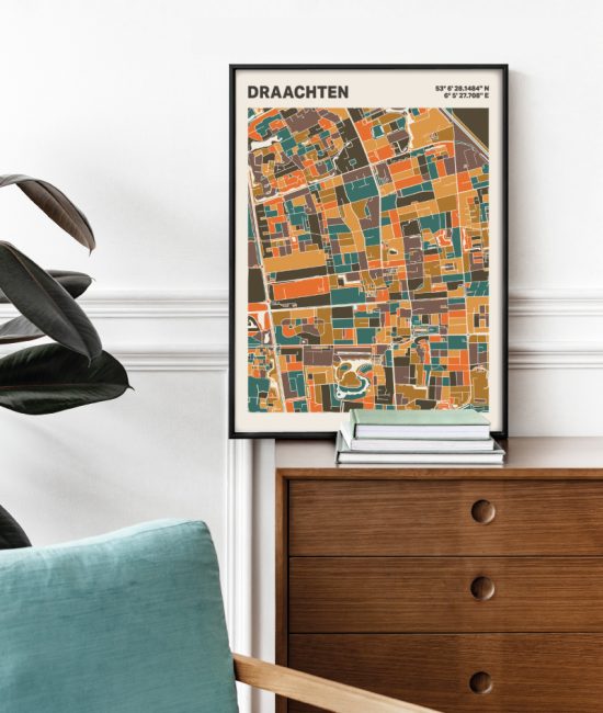 Plattegrond poster Licht Draachten mozaiek stl 06 2 | Funky Fellow