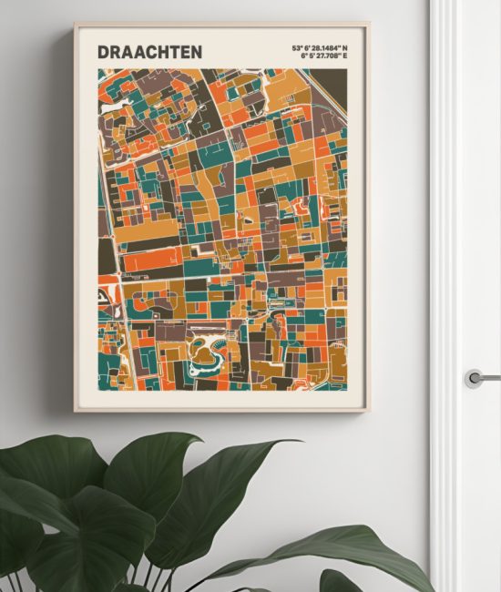 Plattegrond poster Licht Draachten mozaiek stl 06 4 | Funky Fellow