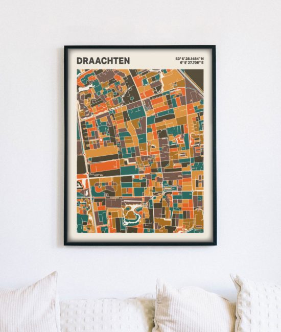 Plattegrond poster Licht Draachten mozaiek stl 06 5 | Funky Fellow